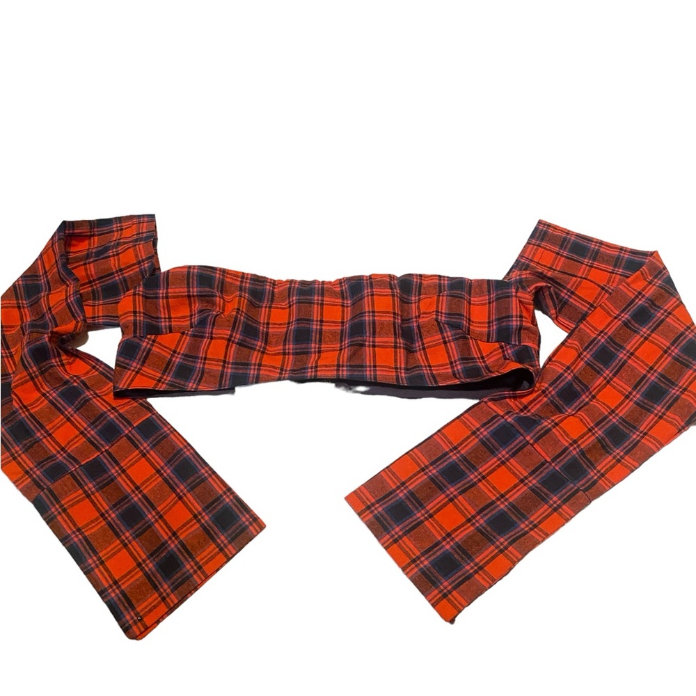 Red Plaid Off-Shoulder Crop Top